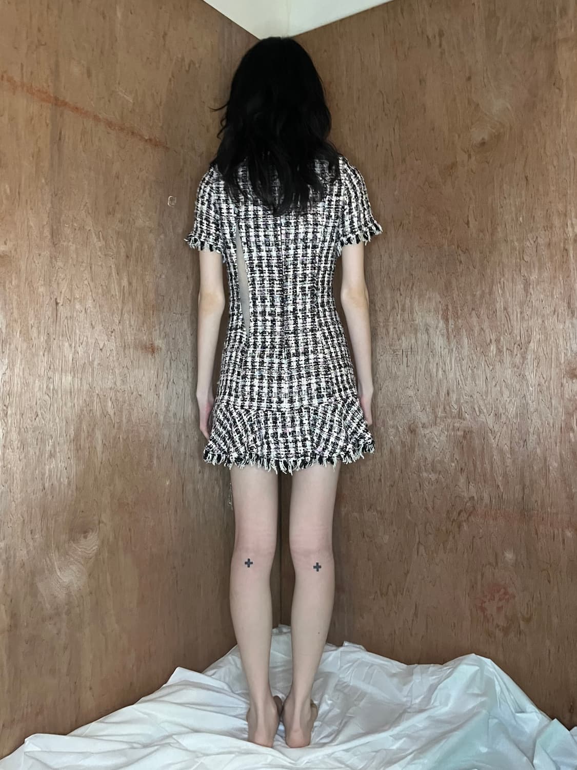 Sandy Liang Tweed mesh point dress 상품이미지2