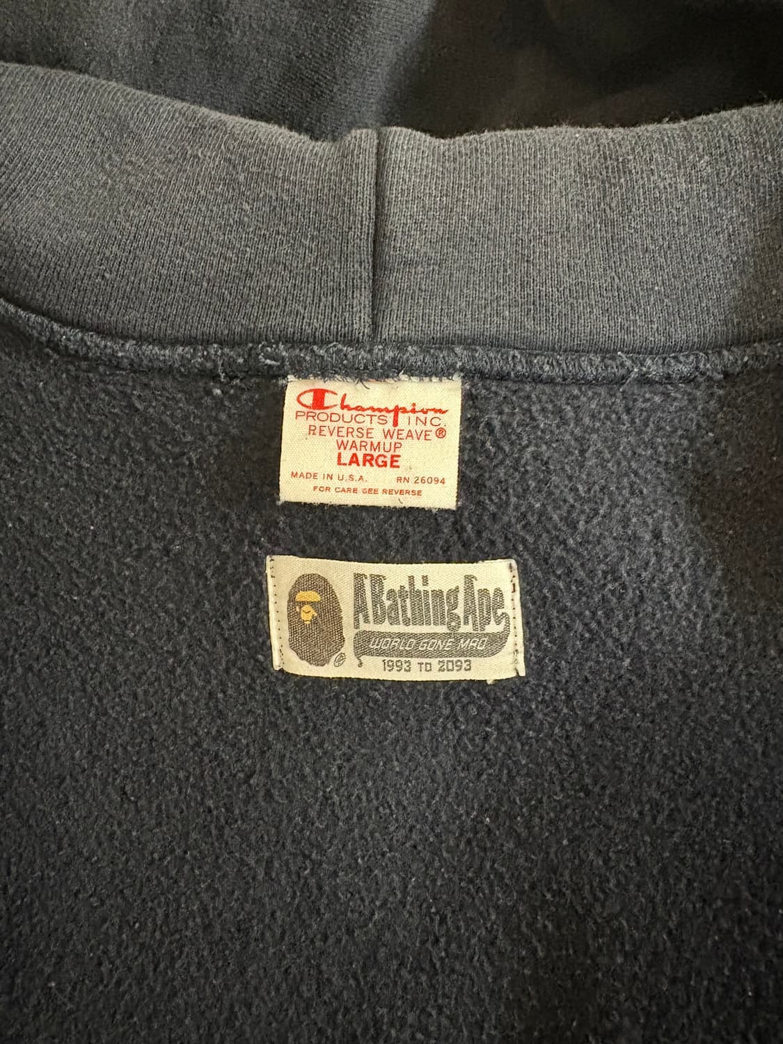 베이프x챔피온 기모후드집업 상품이미지2