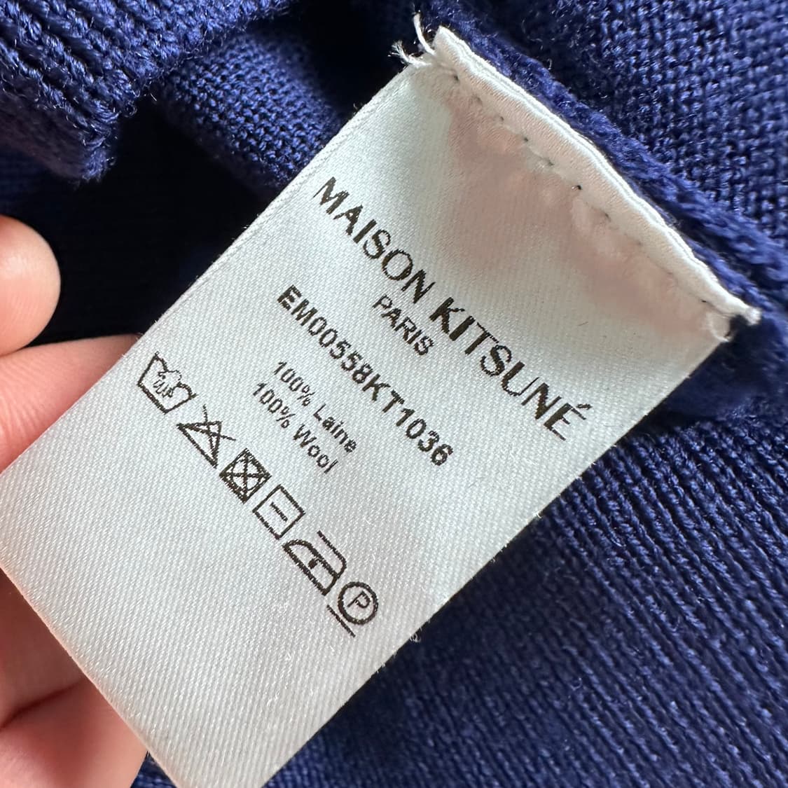 메종키츠네 블루 폭스헤드 니트  상품이미지6
