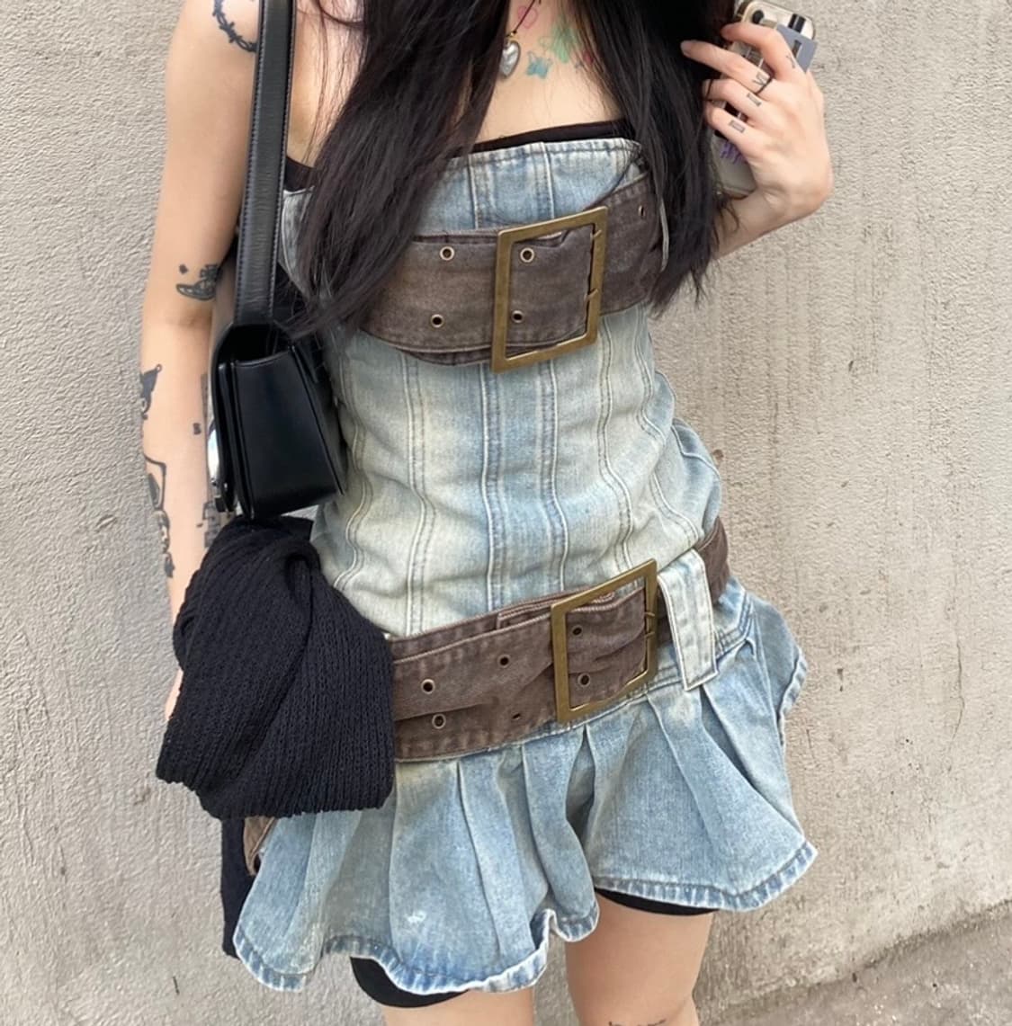 Jaded london 제이디드런던 첼시 데님 미니 드레스 상품이미지2