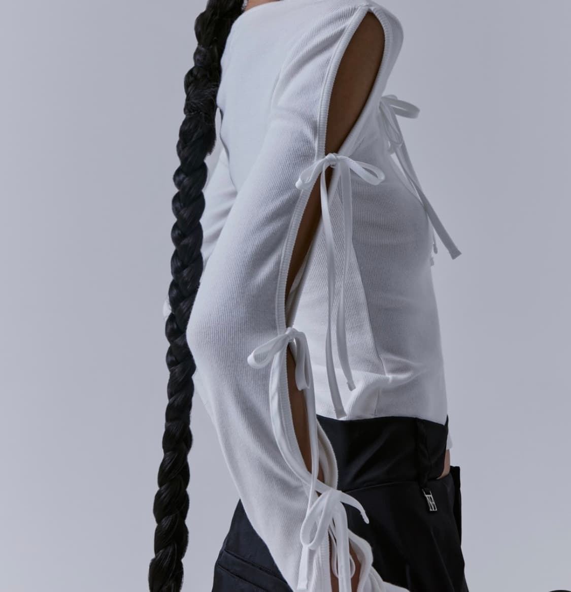 슬릿 스트랩 롱 슬리브리스 상품이미지3