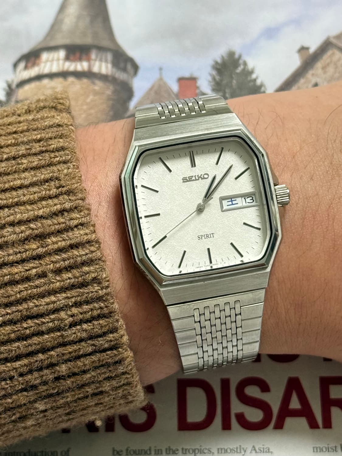 Seiko 세이코 쿼츠 SPRIT 스퀘어 스노우 플레이크 Day-Date 상품이미지9