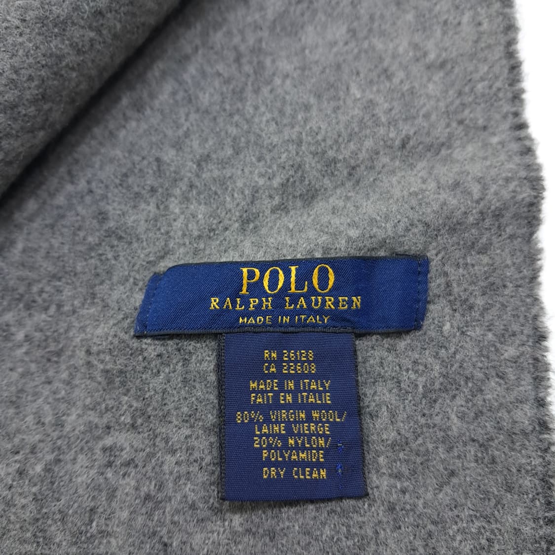 MX334 폴로 랄프로렌 그레이 연그레이 양면 버진울 목도리 머플러 상품이미지6