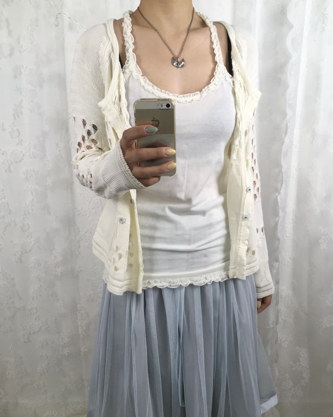 HIROKO BIS white crochet cardigan 상품이미지3