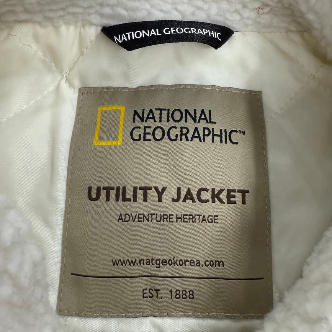 [정품/M] 내셔널지오그래픽 흰색 뽀글이 플리스 자켓 b15 상품이미지5