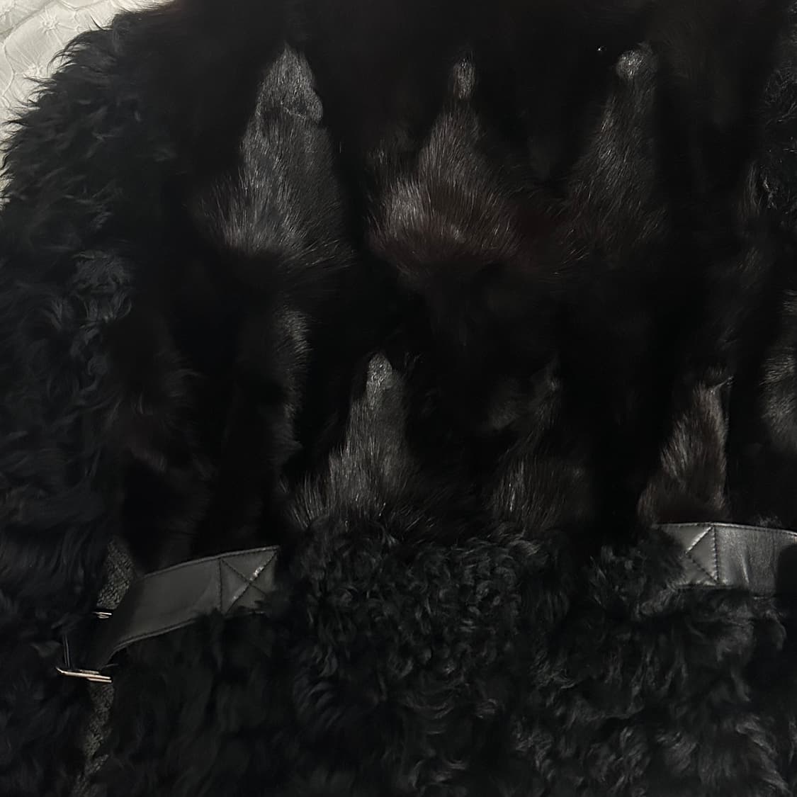 택포•빈티지 sally&john 폭스퍼 양가죽 버클 퍼자켓 상품이미지8