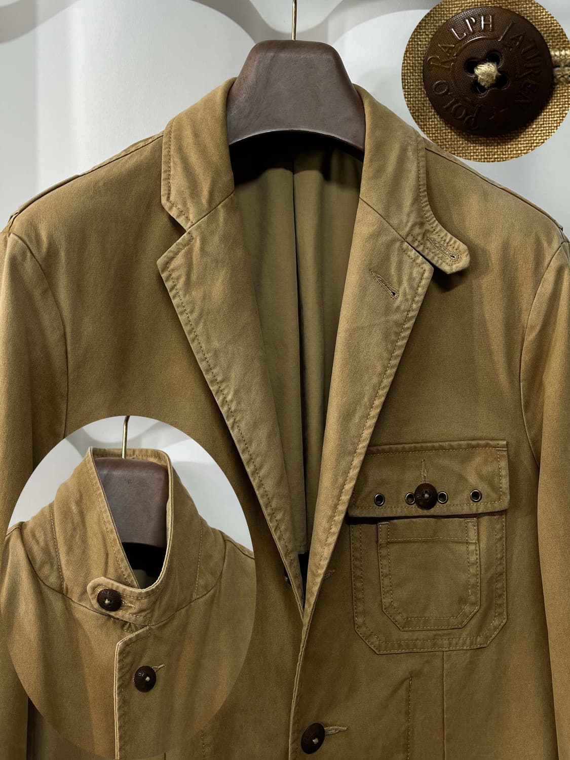 폴로 랄프로렌 탄베이지 친스트랩 페이드 덕캔버스 카코트 헌팅자켓 상품이미지4