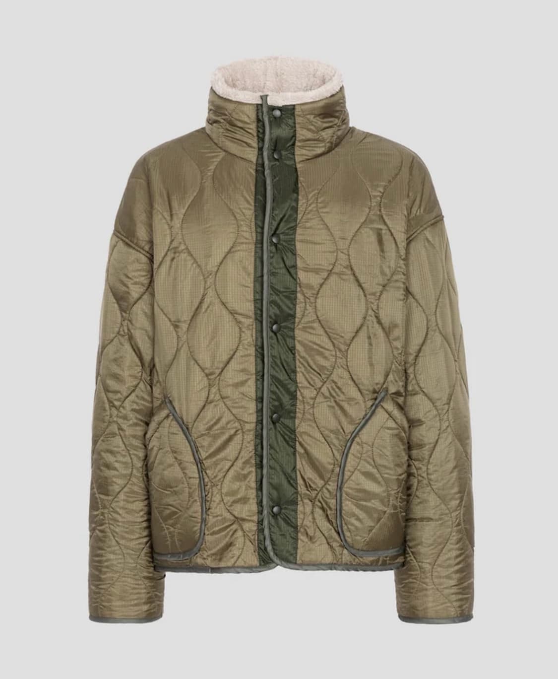 레미릴리프 Reversible Nylon Rip Boa Jkt-Khaki 상품이미지1