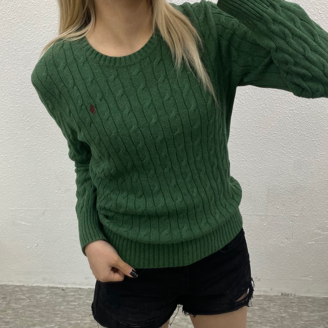 폴로 랄프로렌 와인포니 말차 꽈배기 니트 L 상품이미지1