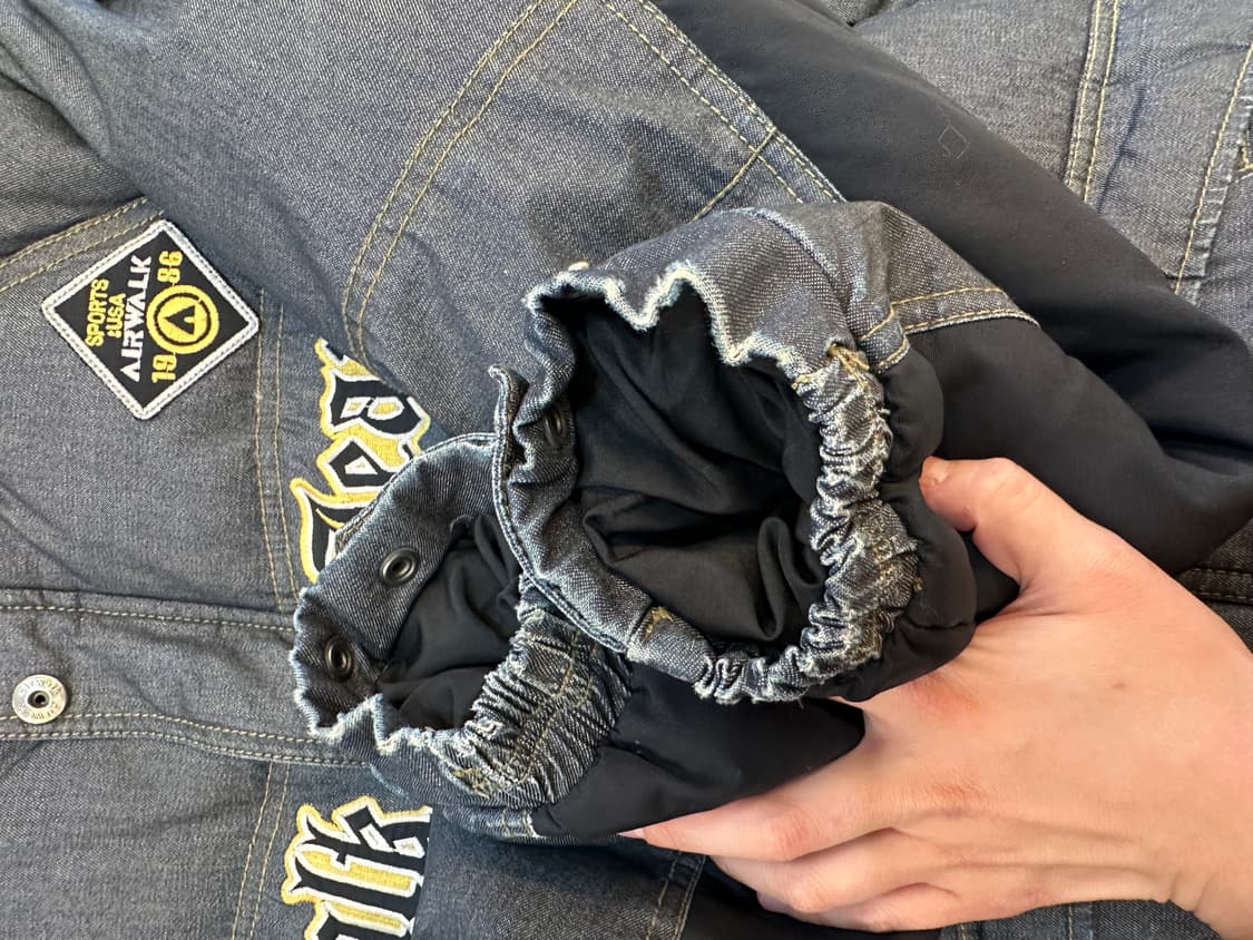 XL)에어워크 진스 데님 오리털 숏 패딩 점퍼 상품이미지5