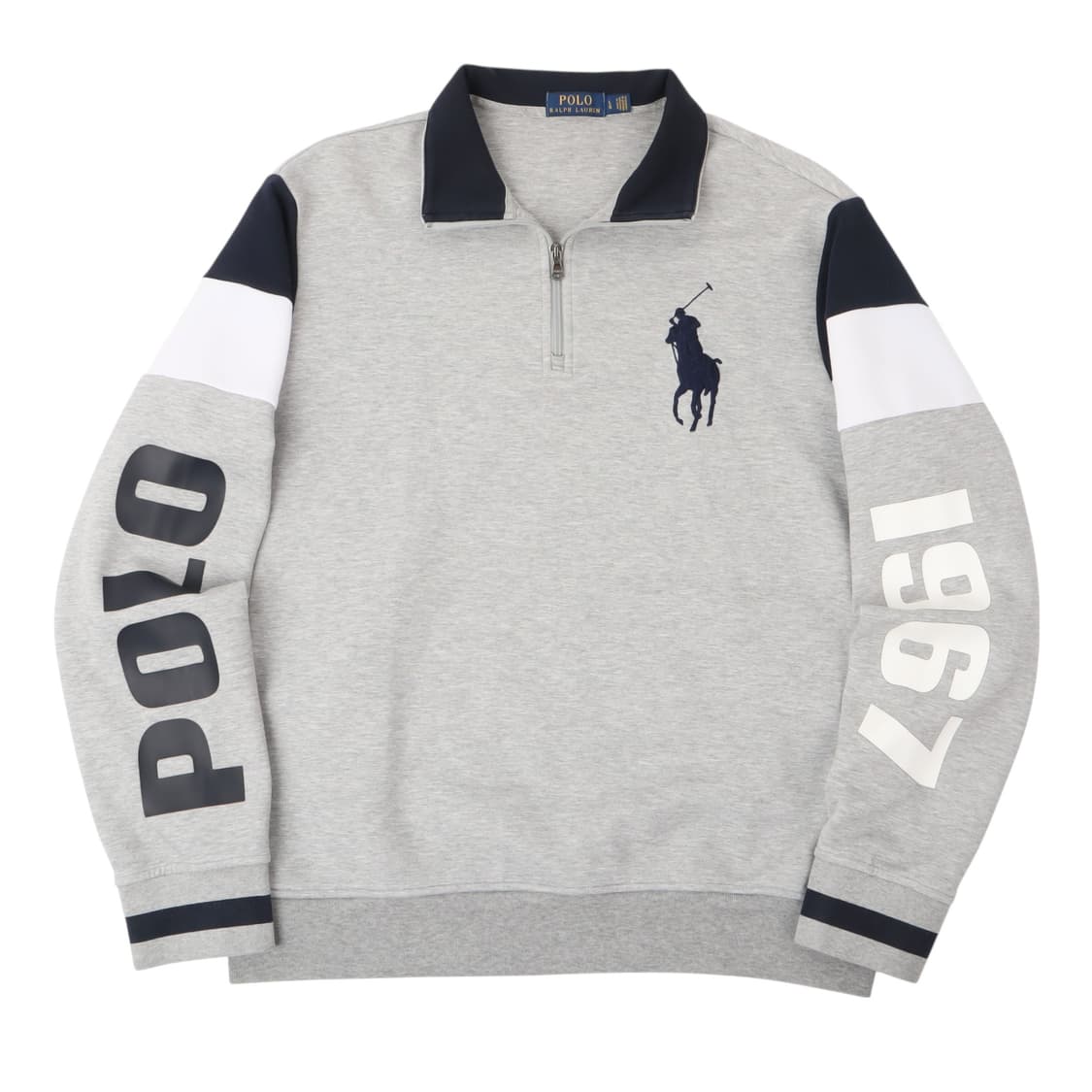 폴로 랄프로렌 빅포니 그레이 하프 집 스웻셔츠 상품이미지1