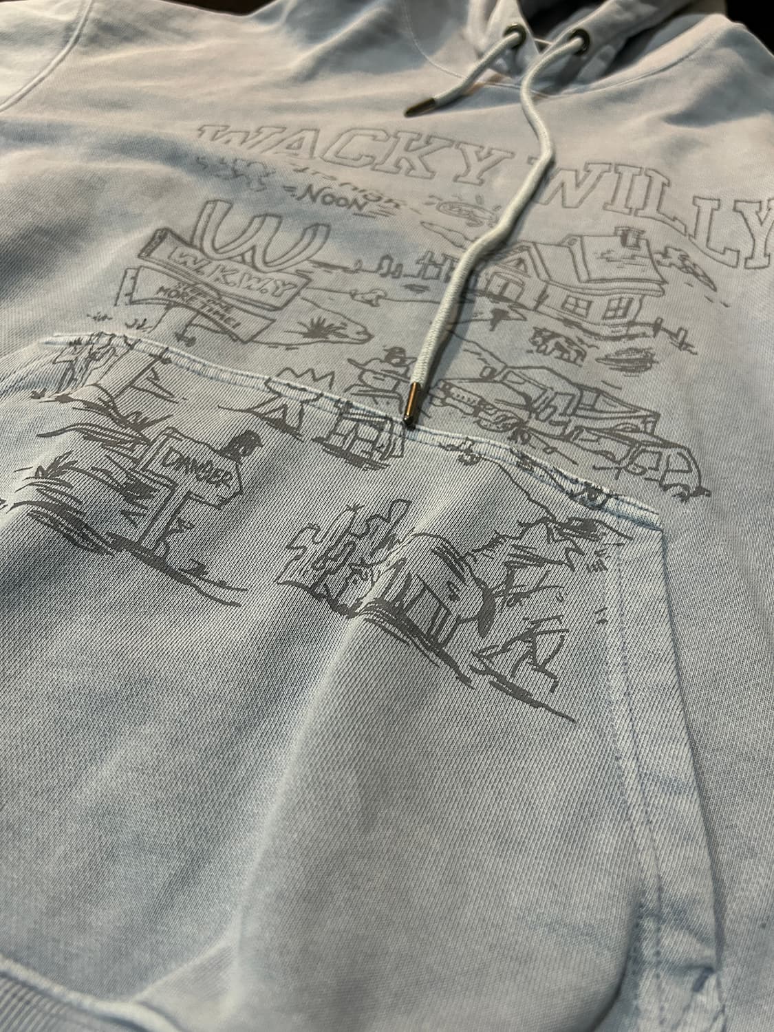 WACKY WILLY 후드티 하늘색 상품이미지4