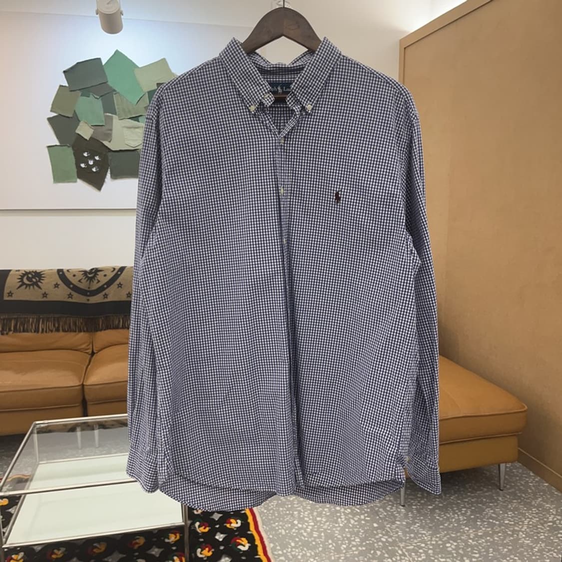 폴로 랄프로렌 모던 캐주얼 깅엄 체크 셔츠 XL C07130 상품이미지3