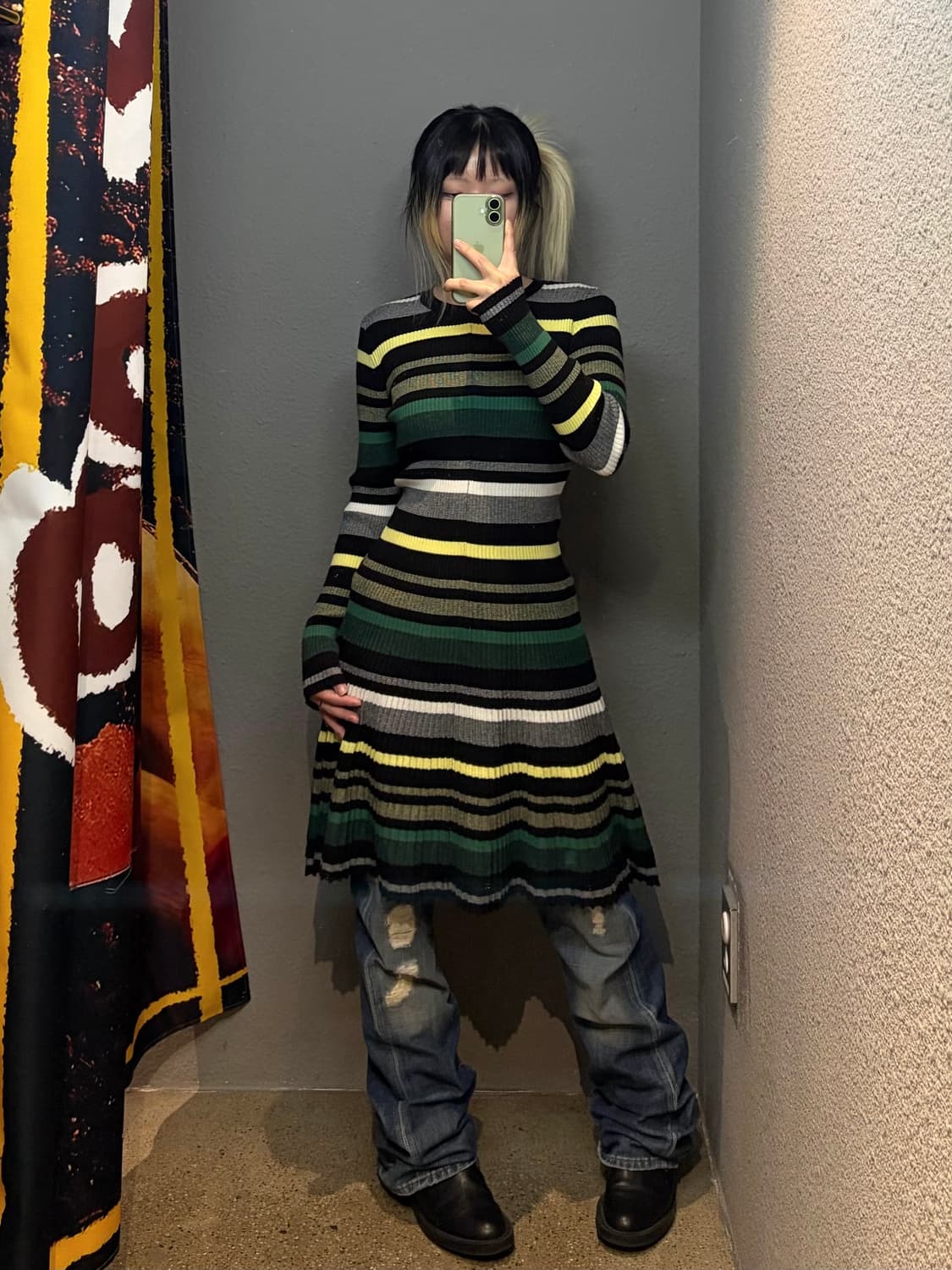 빈티지 스트라이프 원피스 상품이미지1