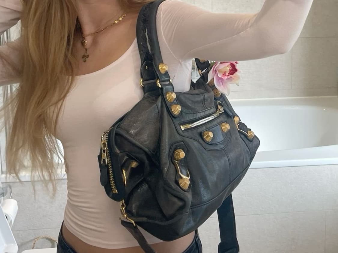 발렌시아가 클래식 모터백 엔틱브라운 상품이미지7