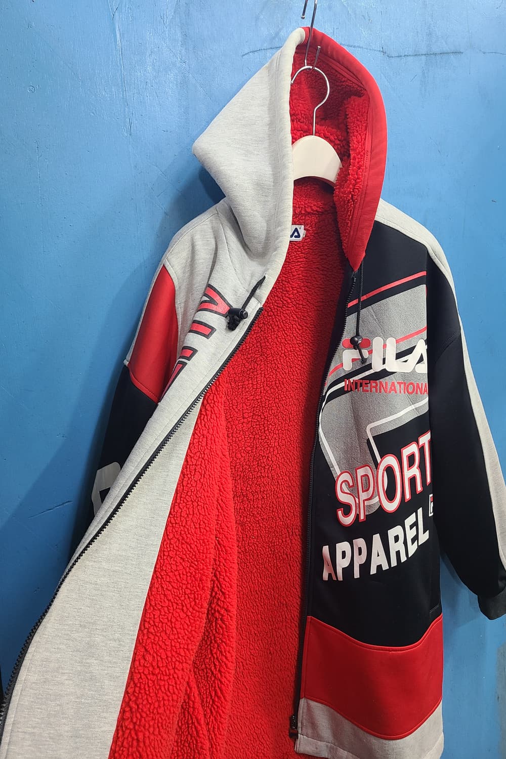 90s 일본판 정통휠라 양털후리스집업후드자켓 상품이미지1