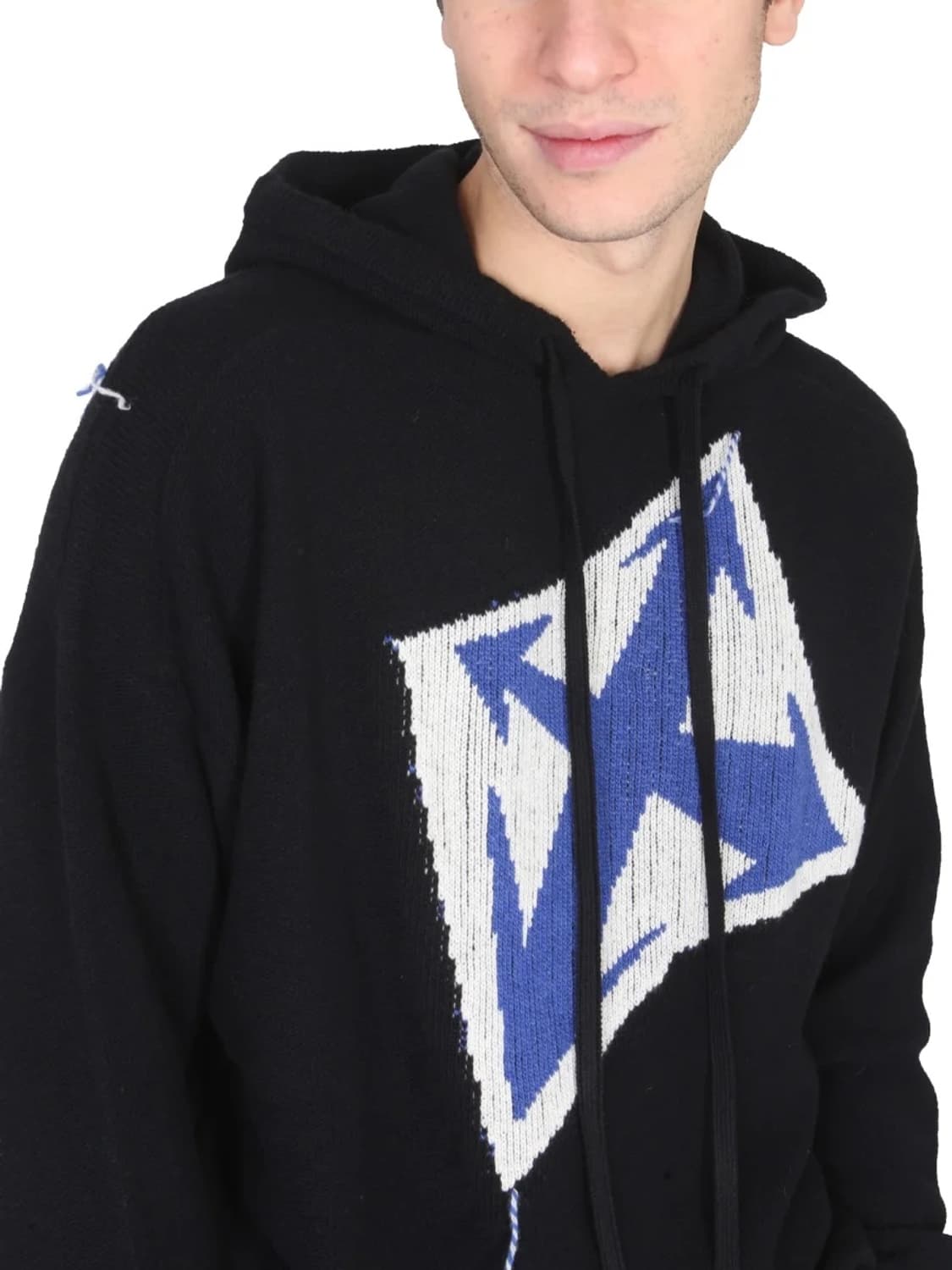 오프화이트 애로우 로고 디테일 니트 후디 상품이미지4