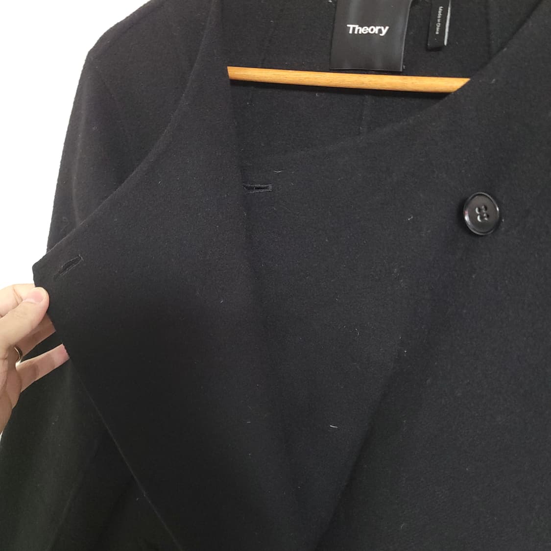(L) Theory 띠어리 블랙 여성용 울 코트 상품이미지3