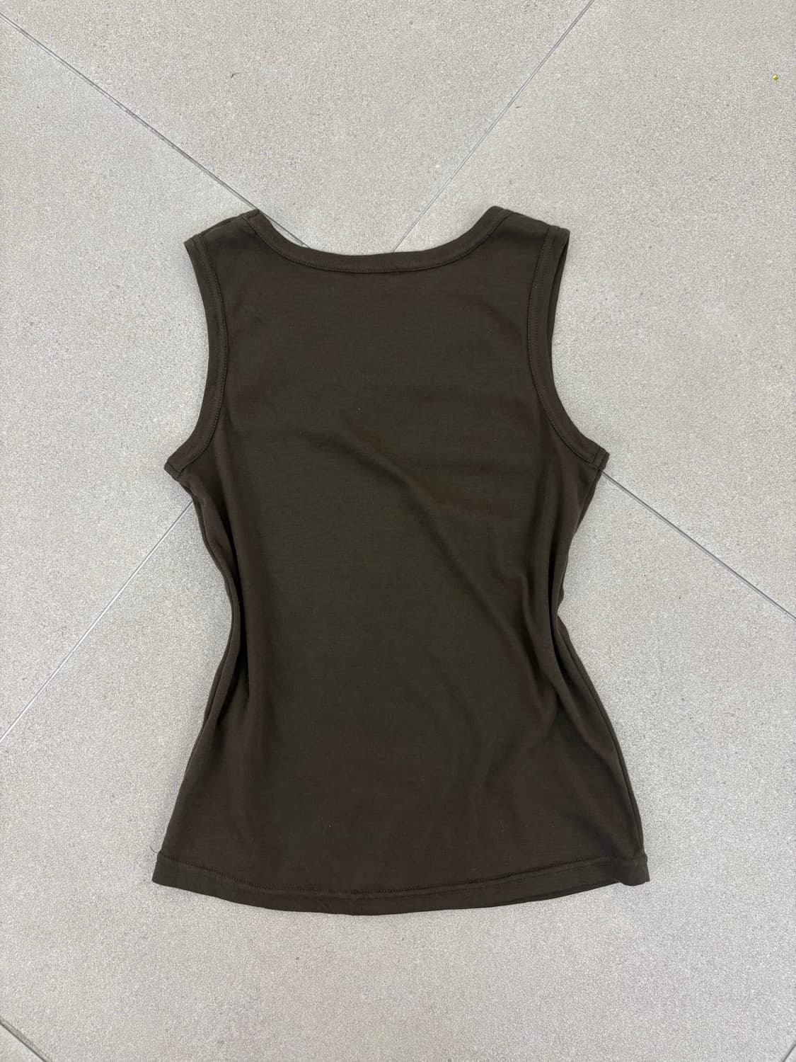 카키 해골 프린팅 슬리브리스 상품이미지3