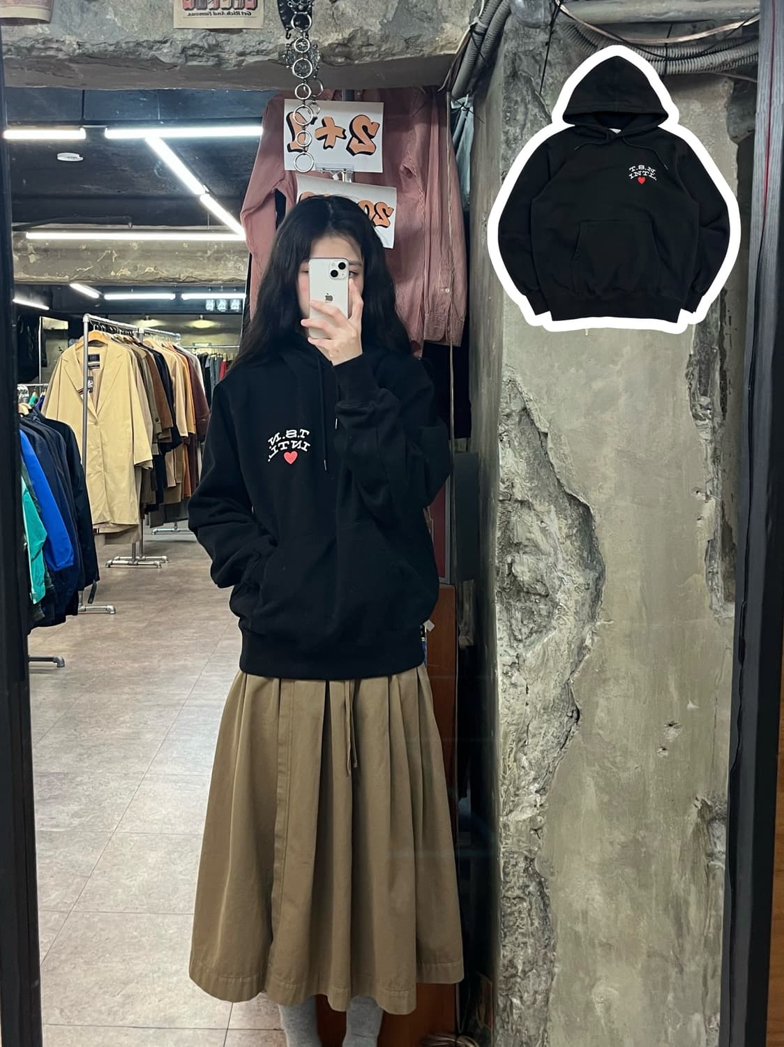 디스이즈네버뎃 기모 후드티 블랙 S #csz3332 상품이미지1