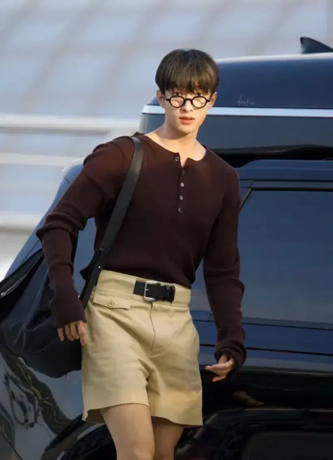 렉토 헨리넥 니트 L 브라운/그레이 상품이미지1