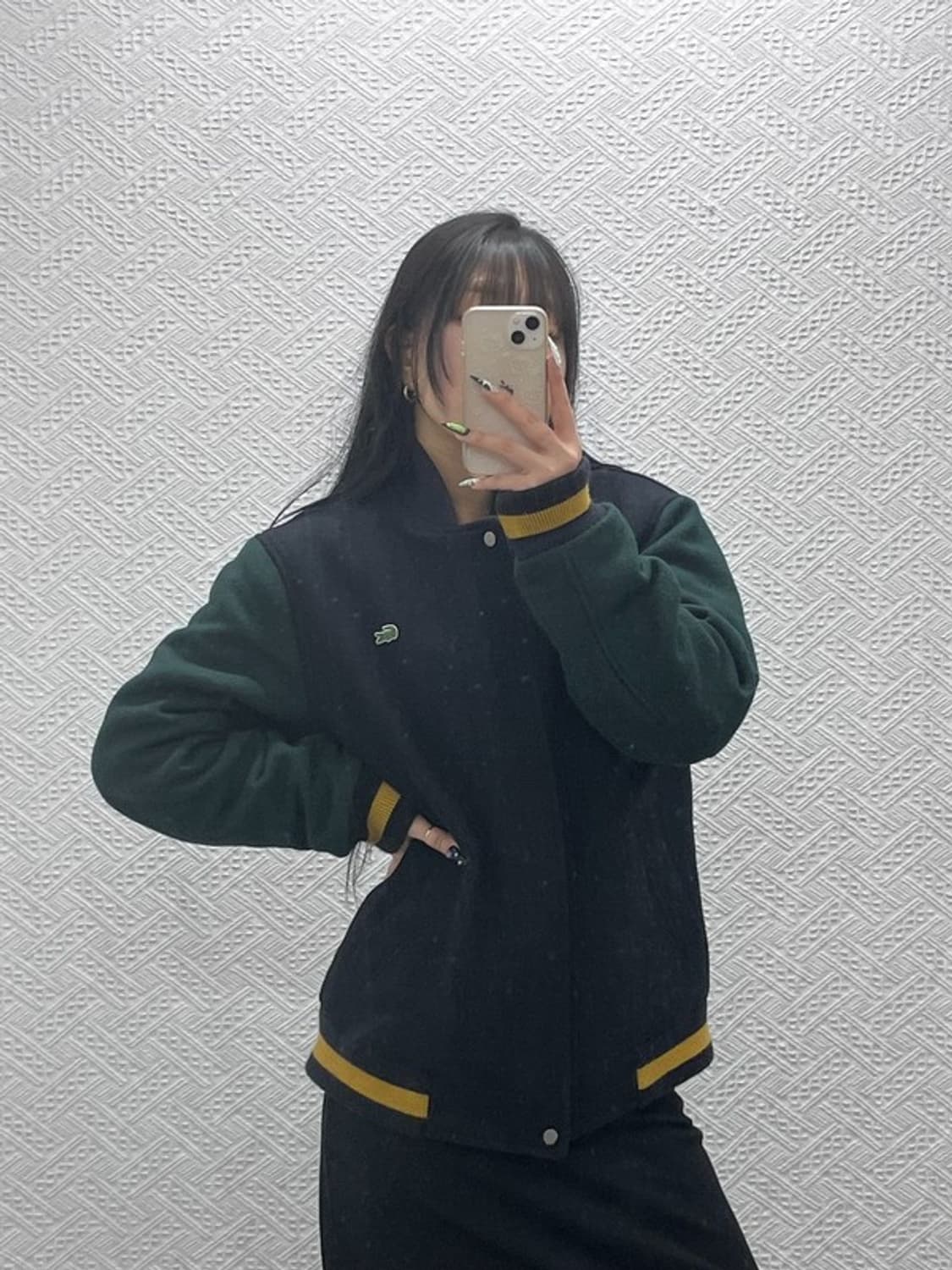 라코스테 올드스쿨 레트로 배색 바시티 자켓 M C08766 상품이미지2