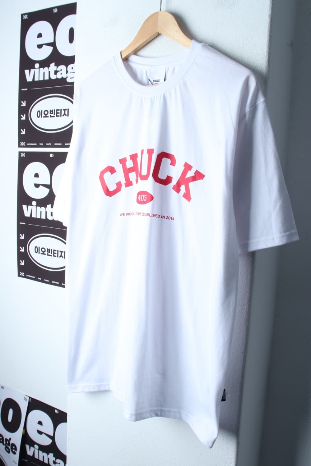 (L-XL) 척 반팔 티셔츠 새상품 빅로고 화이트 올드스쿨-H33568 상품이미지1