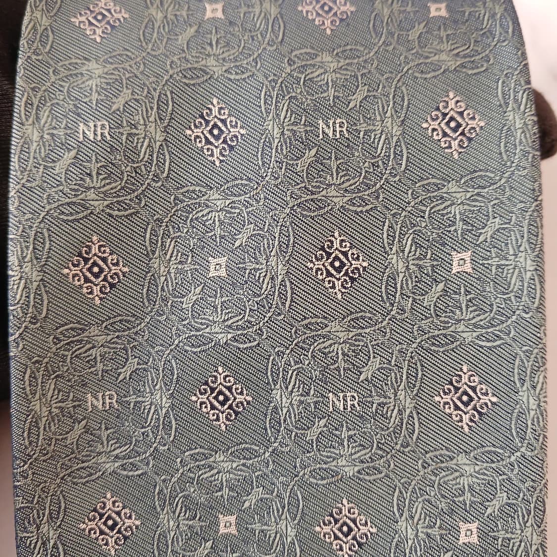 니나리치 실크 그린 패턴 넥타이 10cm A등급 A19427
 상품이미지6