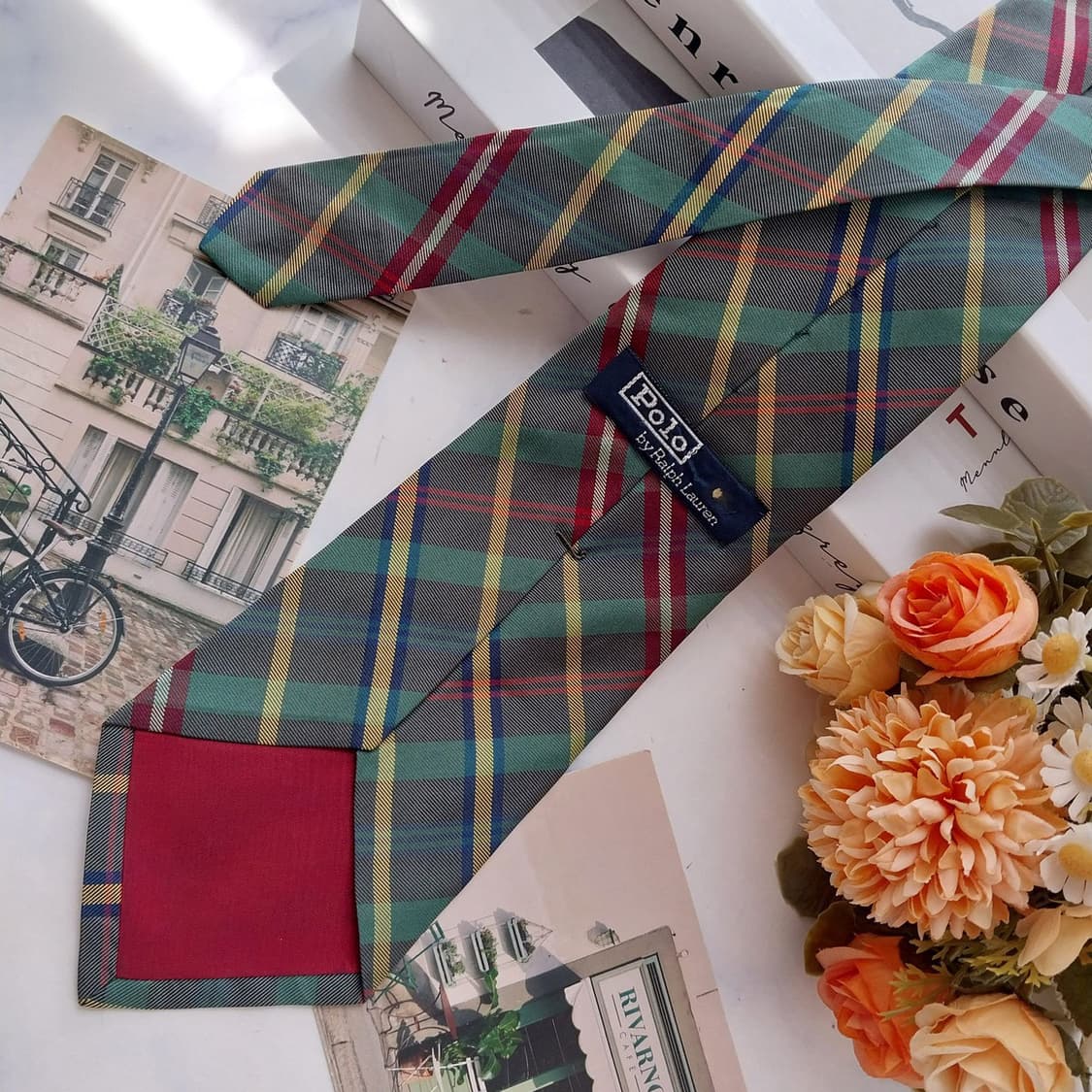 폴로 랄프로렌 넥타이 그린 9.2cm A+등급 K2604 상품이미지5