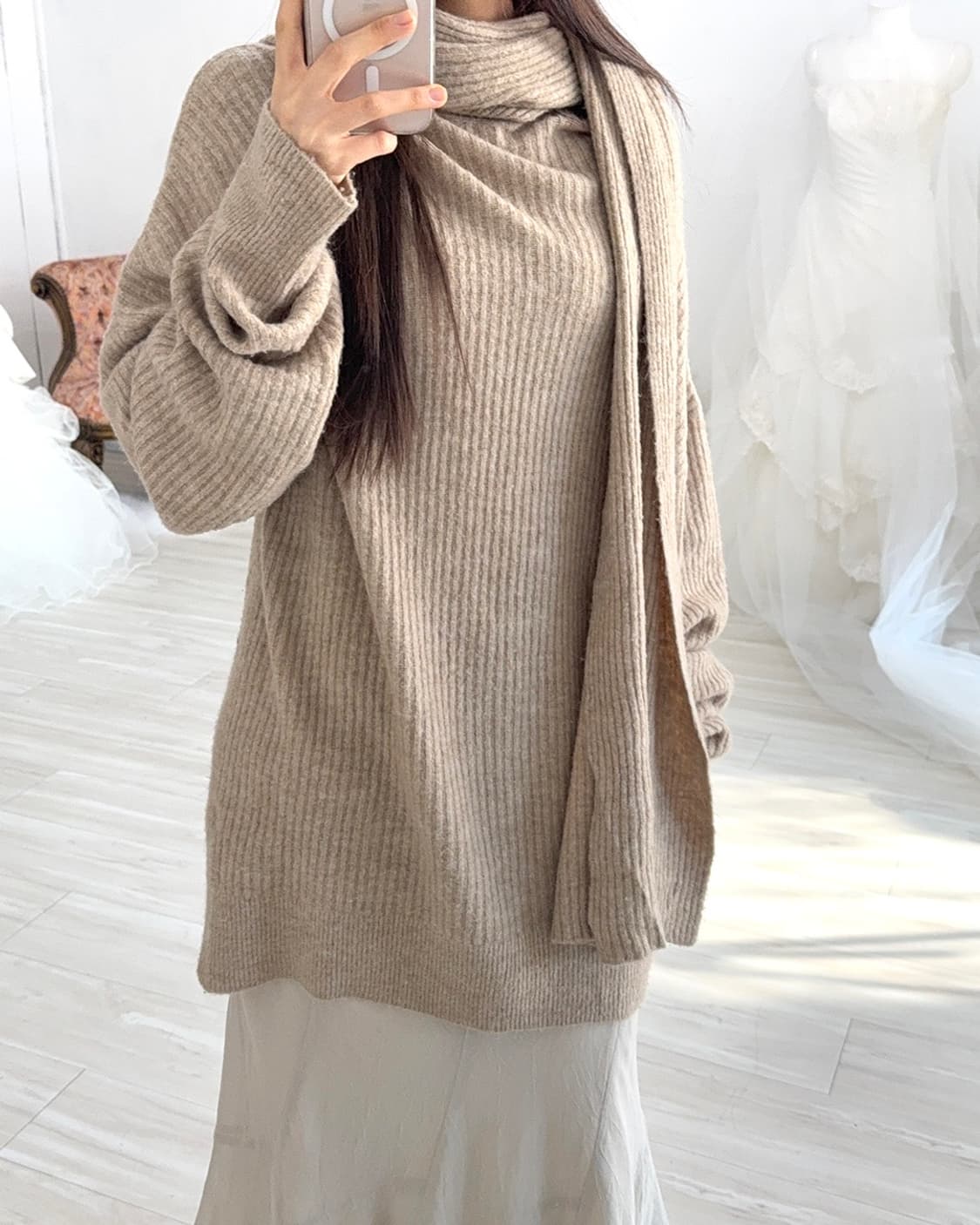 mute beige knit dress 상품이미지7