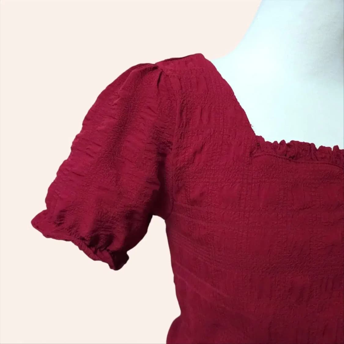 레드 반팔 크롭티 상품이미지3