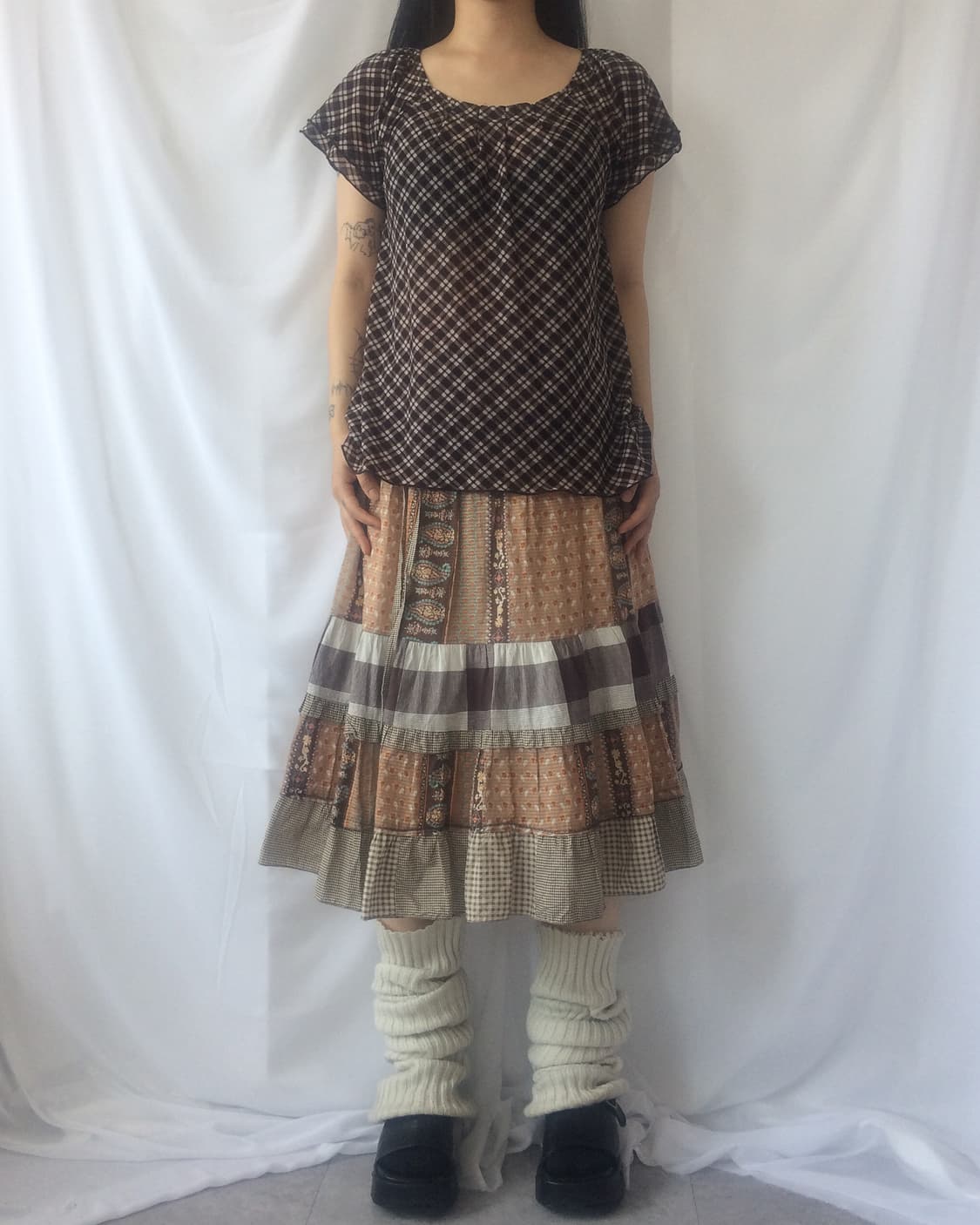 Check pattern blouse 상품이미지1