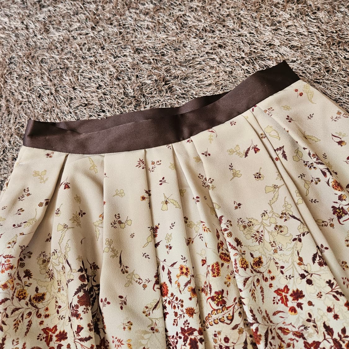 오즈세컨 플라워 주름 미니 스커트 1size(55-66) 상품이미지3