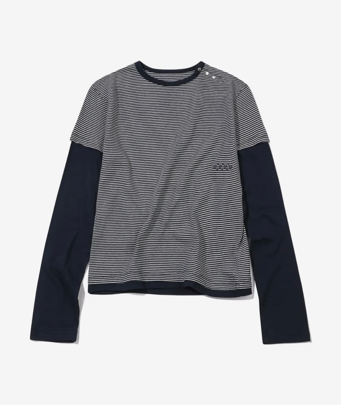 새상품) 메인부스 레이어드 보더 티셔츠 네이비  상품이미지1