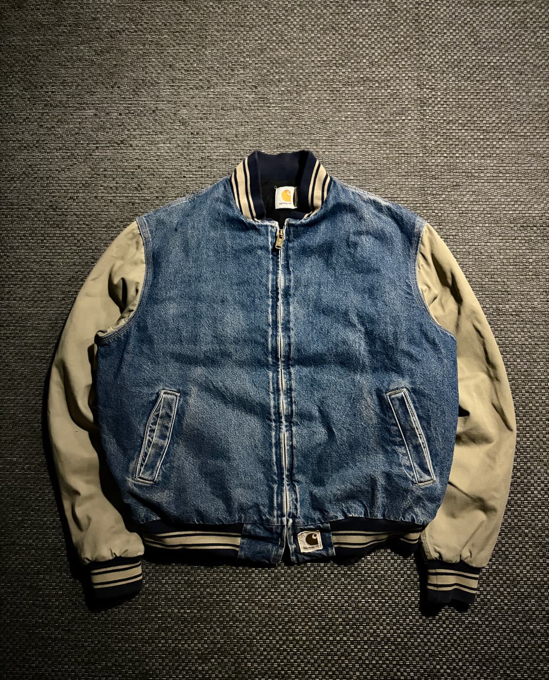 90s 칼하트 데님 베이스볼 자켓 JQ0198 L/R USA🇺🇸 상품이미지1