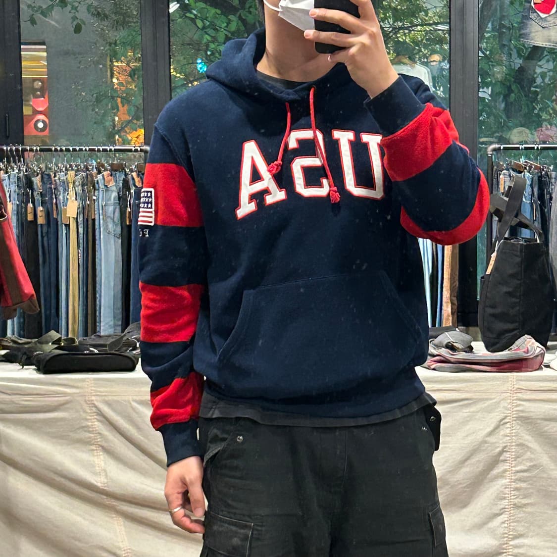 L) 폴로 랄프로렌 USA 성조기 플리스 후리스 후드티 상품이미지9