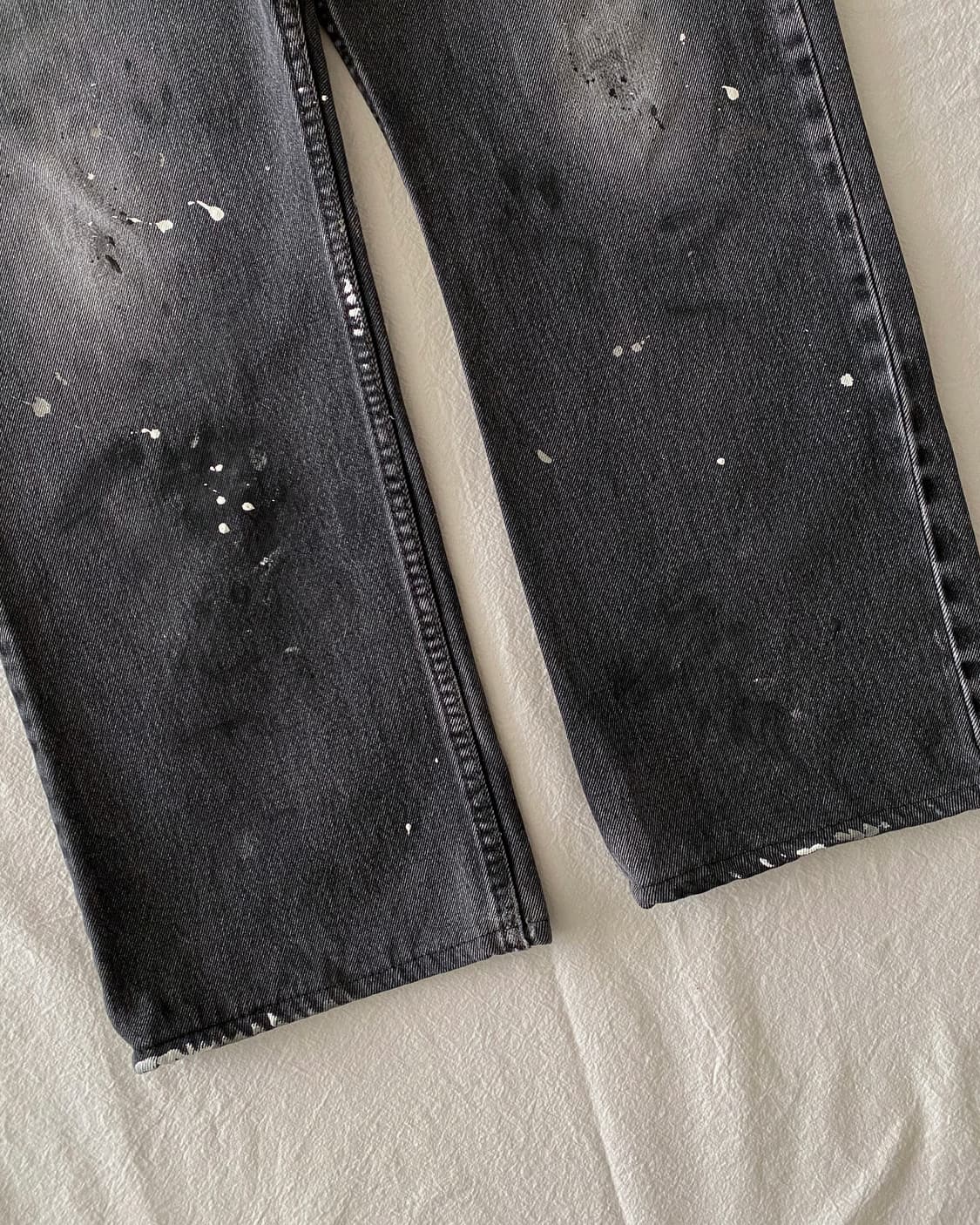 리바이스 505 페인팅 블랙 데님 팬츠 상품이미지6