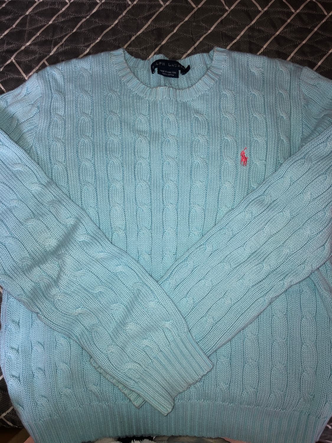 폴로 랄프로렌 케이블 니트 하늘색 L 상품이미지1