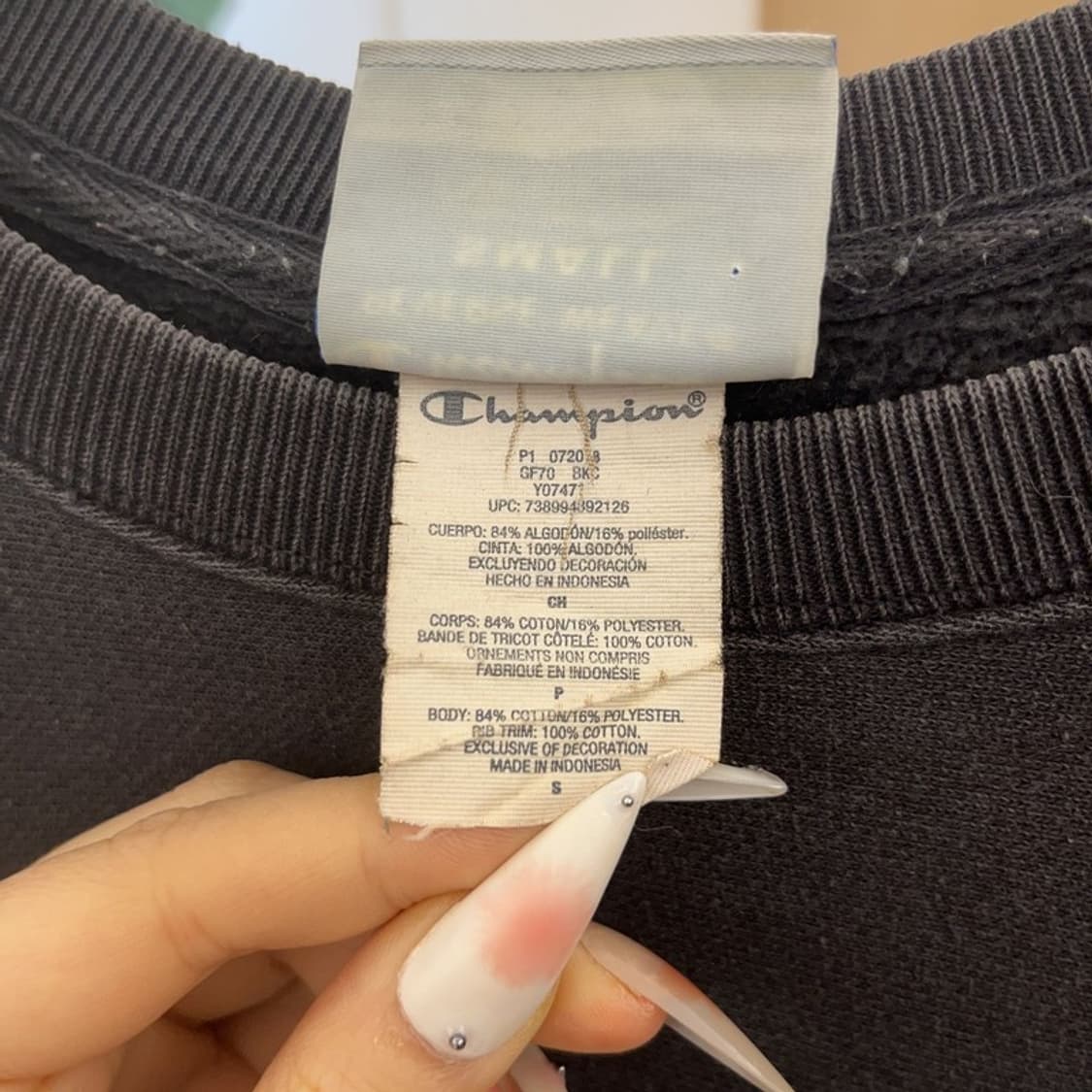 챔피온 모던 캐주얼 레트로 빅로고 기모 맨투맨 S C09393 상품이미지6