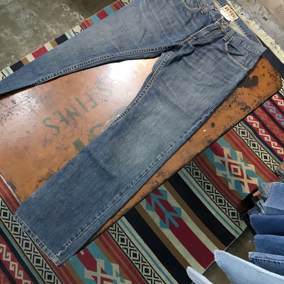 리바이스 514 다크 블루 워시드 데님 팬츠 허리 31 32  상품이미지3