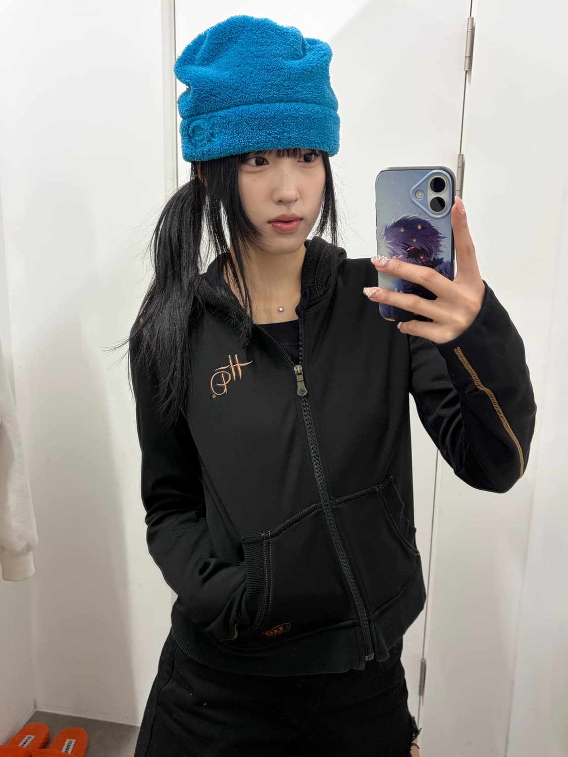 할리데이비슨 자수로고 워머 후드집업 상품이미지5