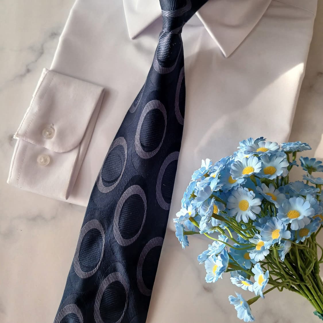 타임 실크 네이비 서클 자카드 넥타이 9.2cm A등급 A19342
 상품이미지6