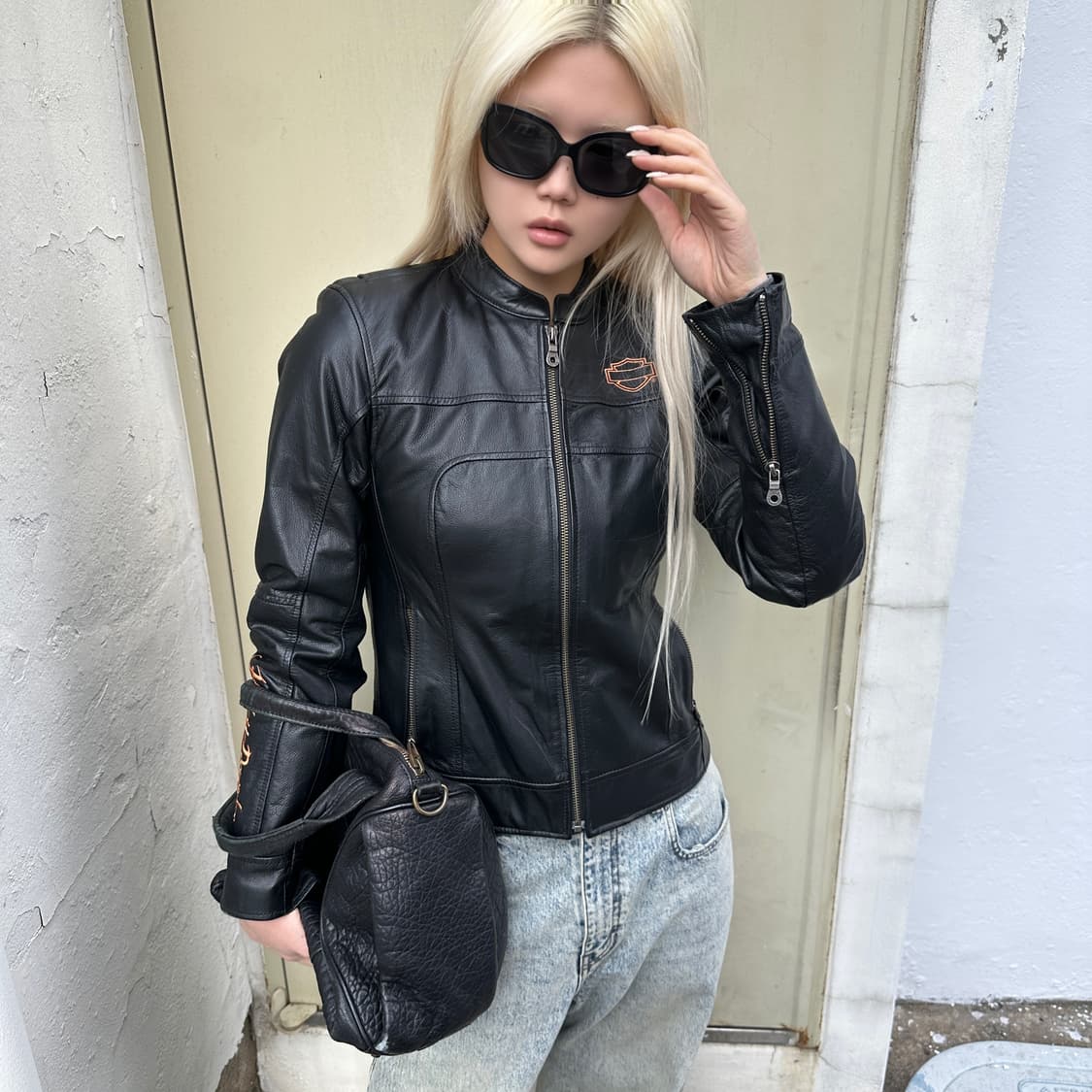 2009년 아카이브 할리데이비슨 로고 가죽자켓 상품이미지4