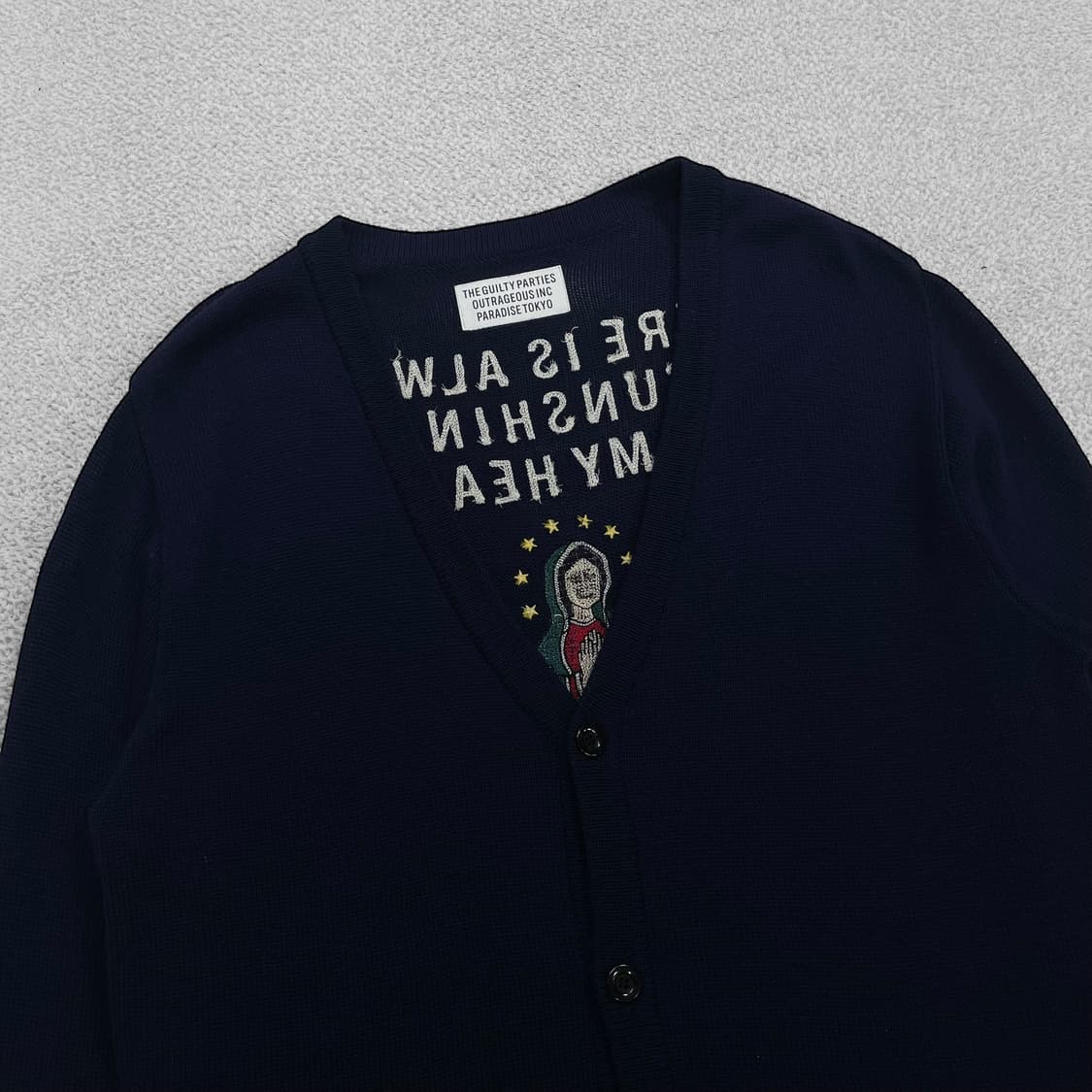 와코마리아 길티파티즈 울 브이넥 가디건 네이비 상품이미지4