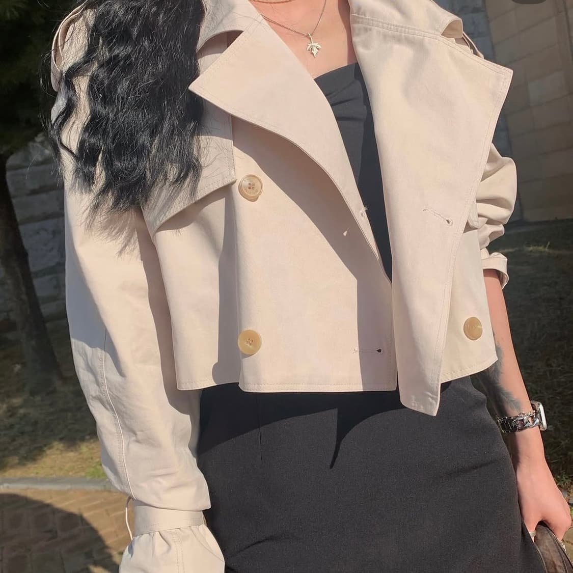 페일제이드 크롭 트렌치 자켓 상품이미지2