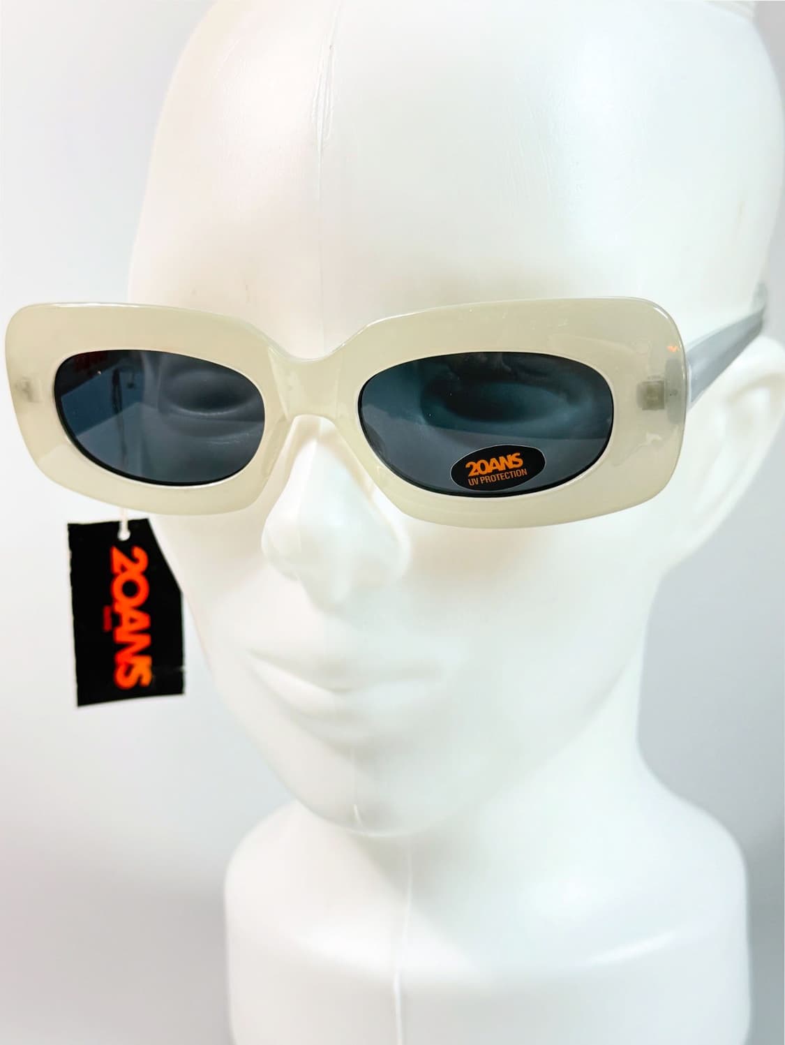 90s 일본제 20ANS 클리어 볼드 스퀘어 빈티지 선글라스 상품이미지9