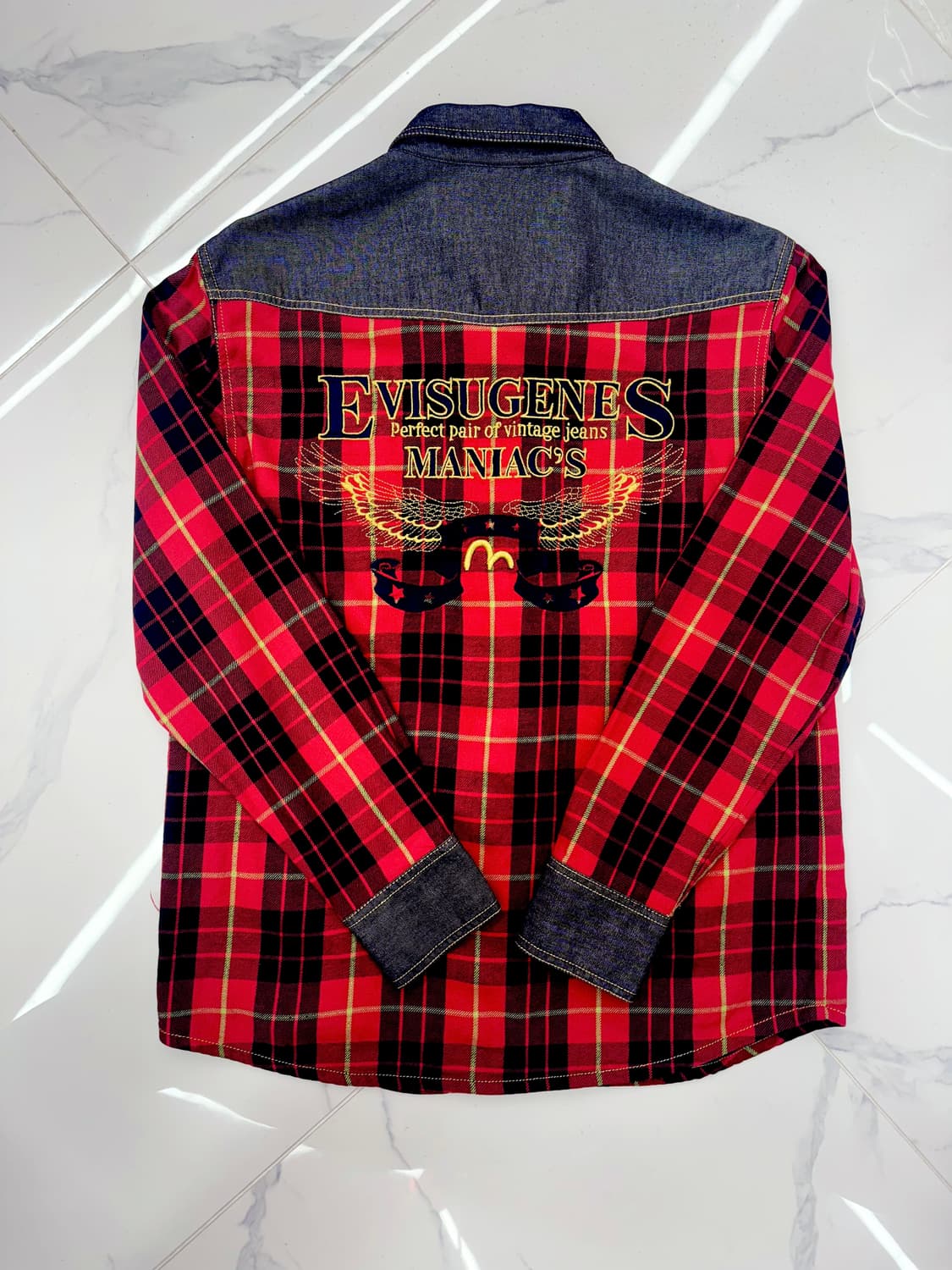 •EVISU 에비수 체크 데님 셔츠 상품이미지2