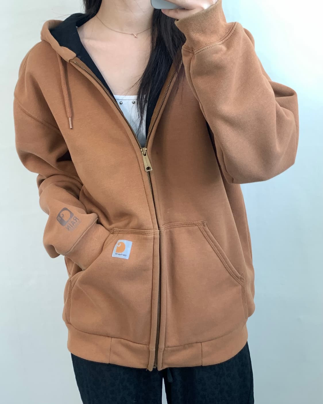 Carhartt 칼하트 카멜브라운 후드집업 상품이미지1