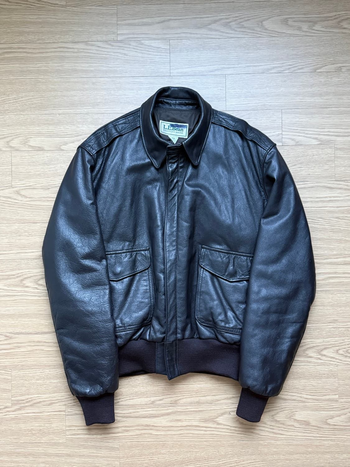 80s 빈티지 lIbean 엘엘빈  a-2a2 고트스킨 플라이트 레더자켓 상품이미지1