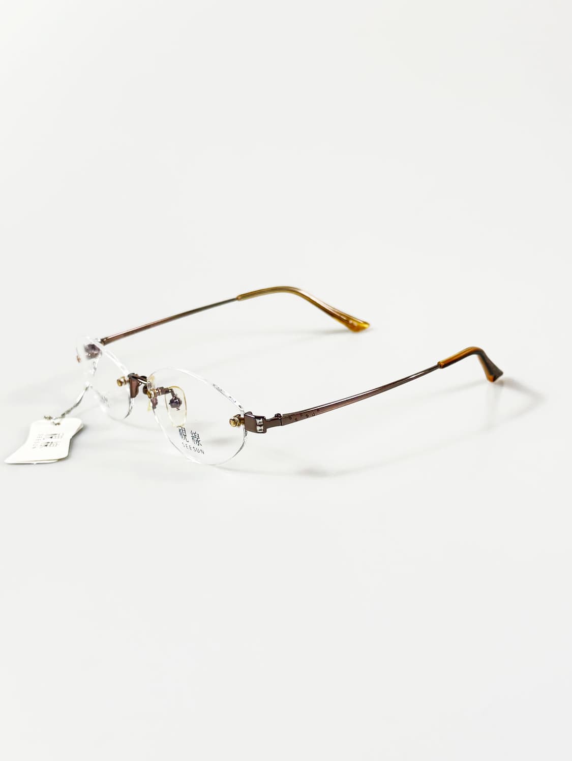 SEESUN 티타늄 오벌 무테 프레임 빈티지 안경 상품이미지3